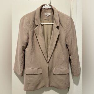 LOFT Long Modern Blazer - Tan/cream color, size 0 petite
